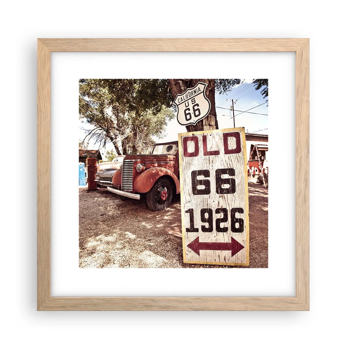 Affisch i ram av ljusek - Amerikanska provinsens legend - 30x30 cm