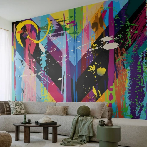 Fototapet Premium Canvas - Uppifrån nedåt - Abstraktion, Bit, Grafik - 450x315 cm