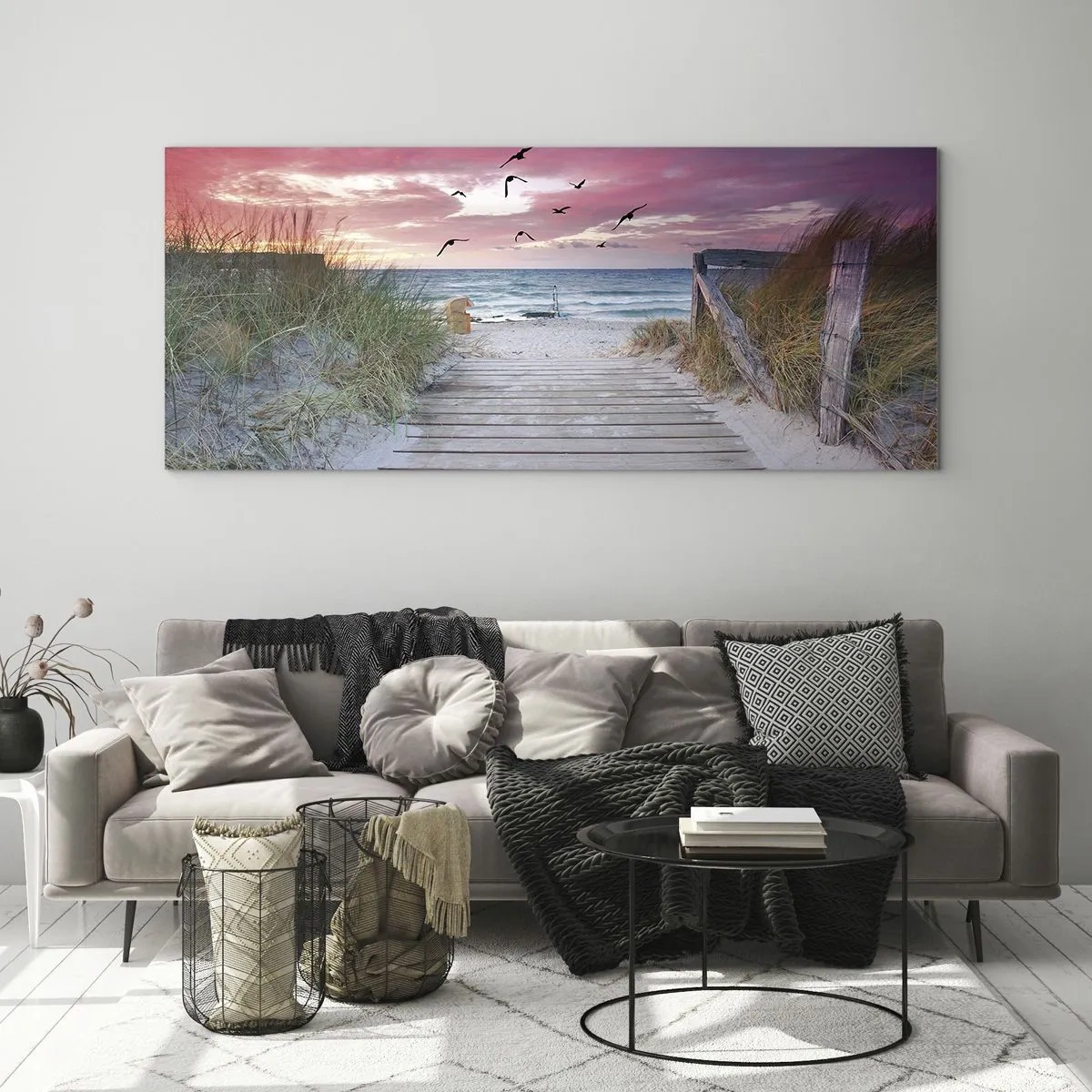 Glastavla - Bild på glas - Östersjöimpression - 90x30 cm