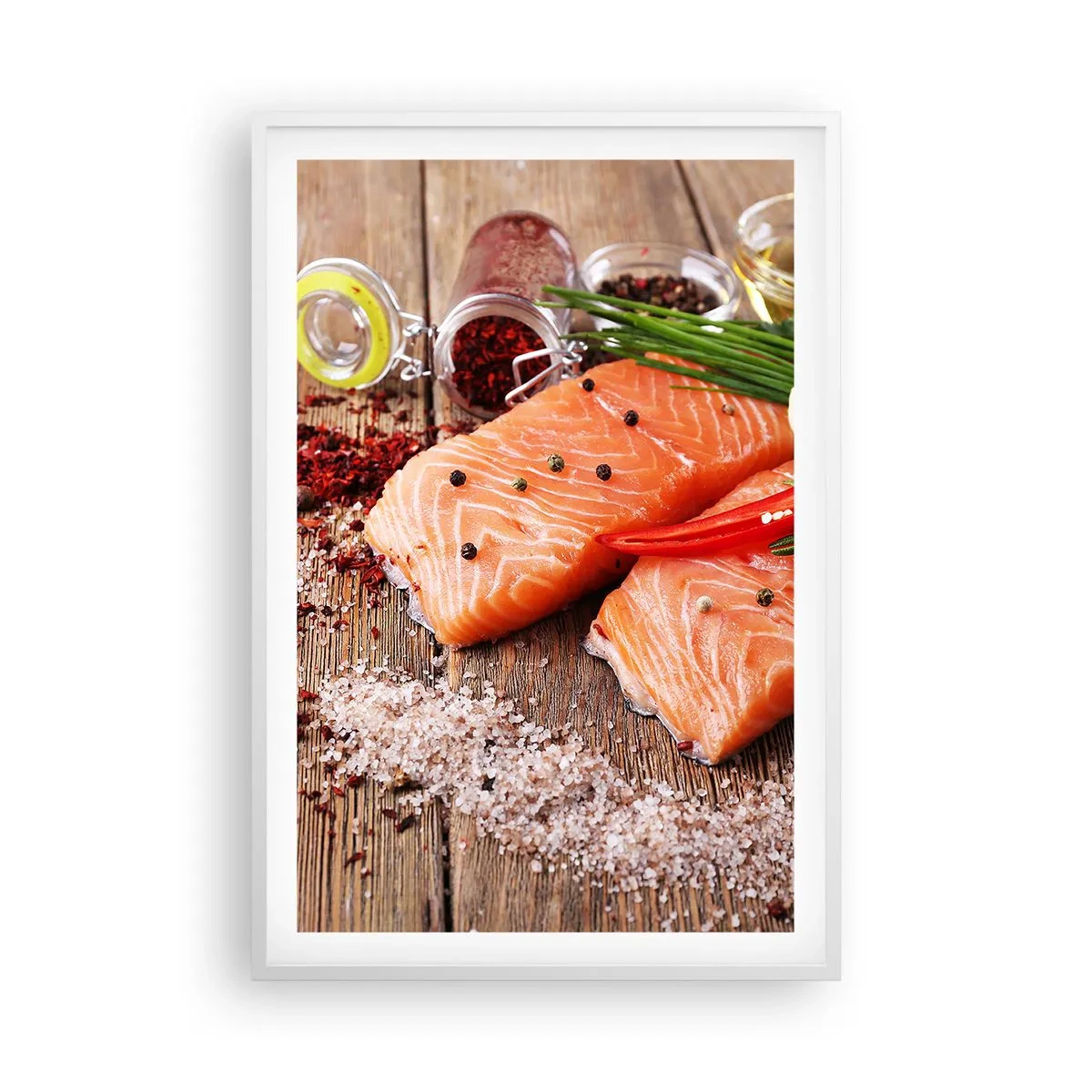 Affisch i vit ram - Norskt äventyr i köket - 61x91 cm