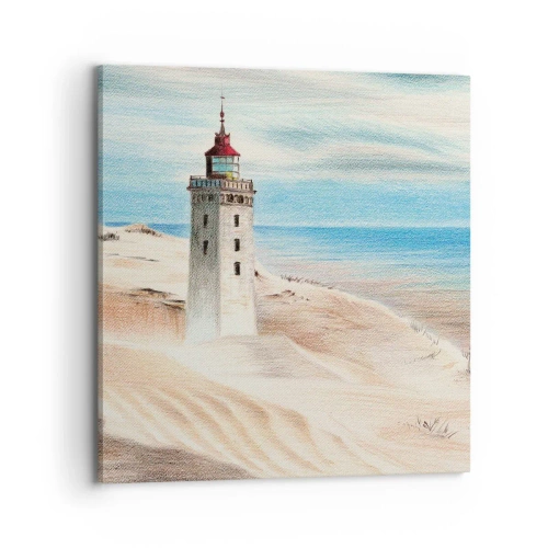 Canvastavla - Bild på duk - Tittar alltid i havet - 70x70 cm