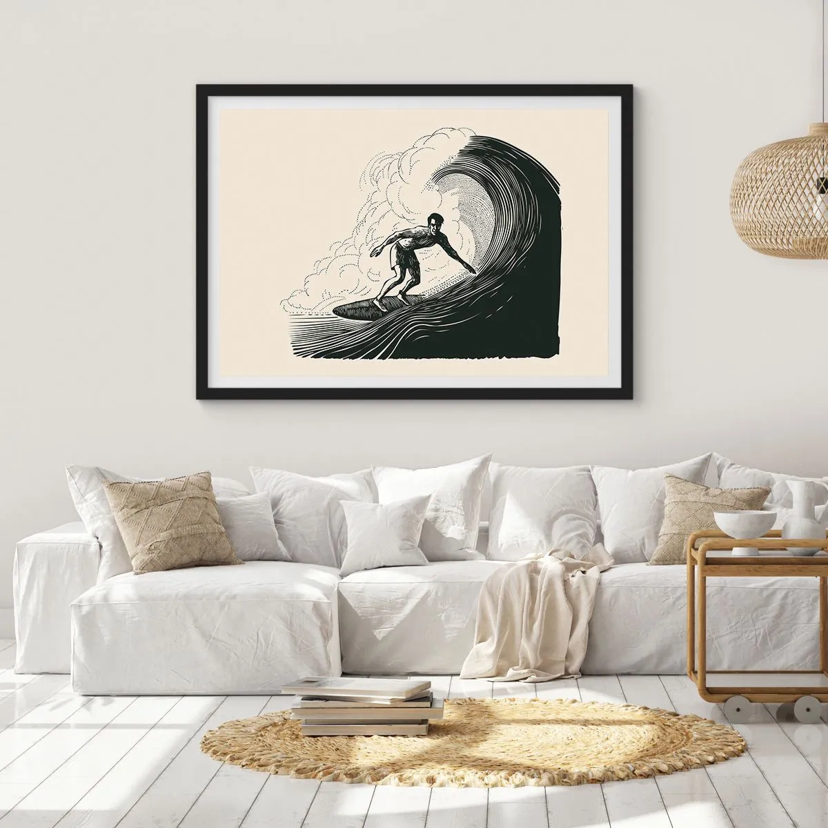Affisch i svart ram - Vågens kung - 70x50 cm
