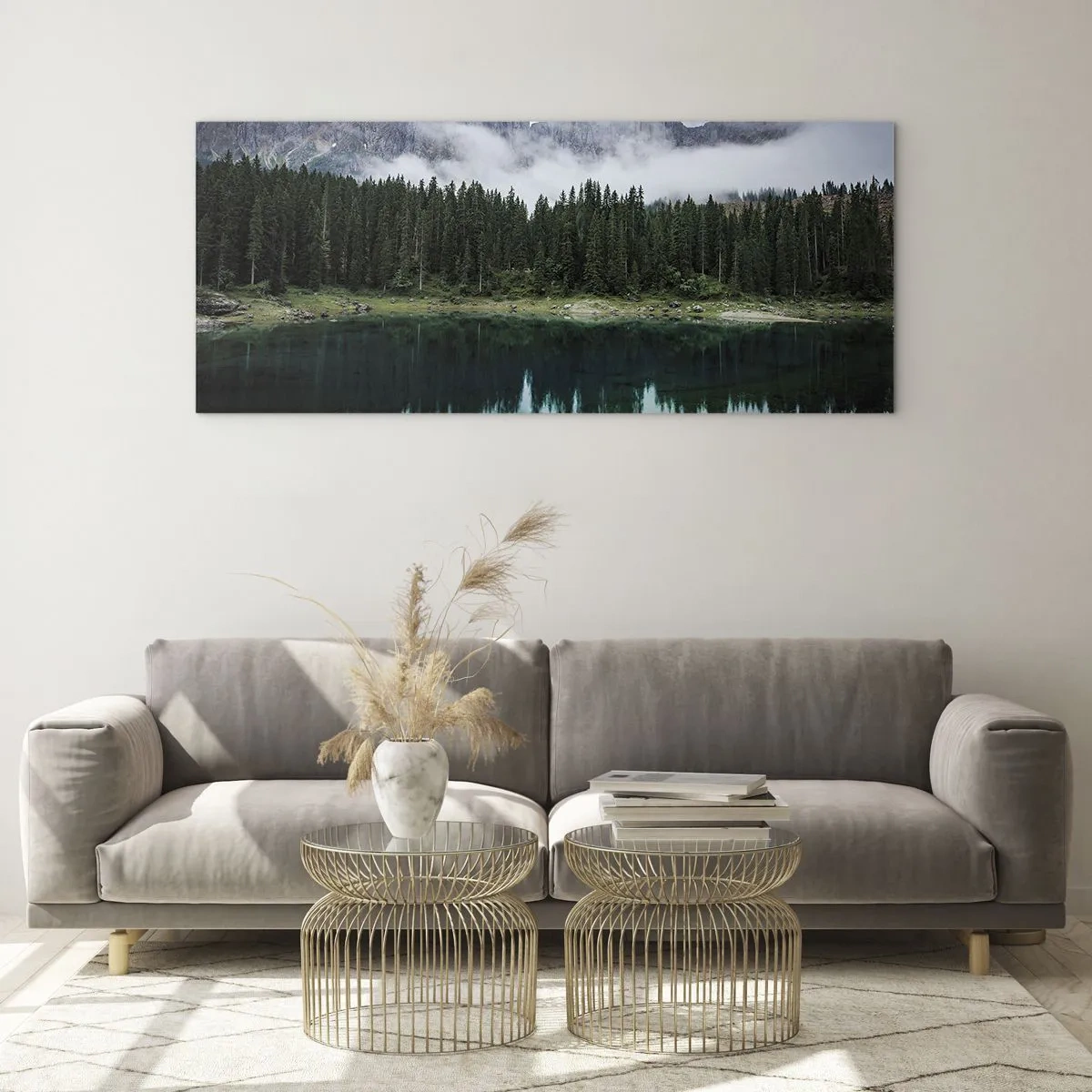 Glastavla - Bild på glas - Tyst, tyst, väck inte sovande vatten... - 120x50 cm