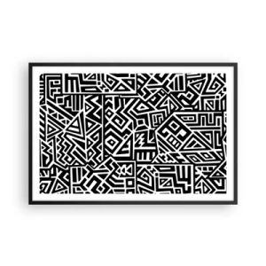 Affisch i svart ram - Prekolumbisk komposition - 91x61 cm