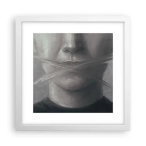 Affisch i vit ram - Inte ett ord - 30x30 cm