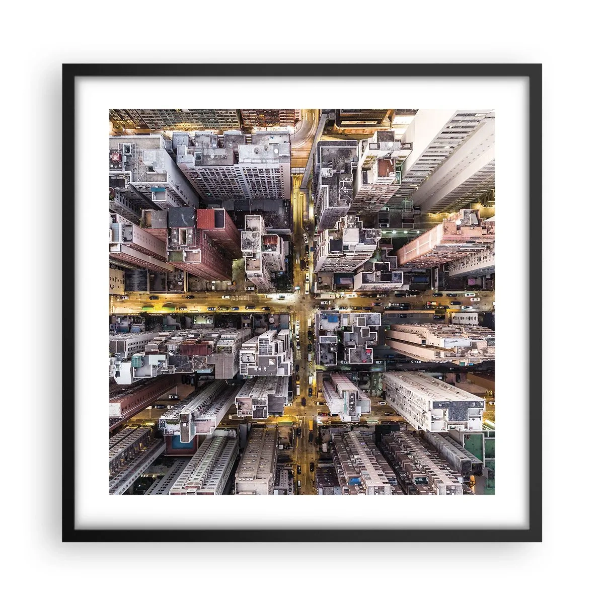 Affisch i svart ram - Hälsningar från Hongkong - 50x50 cm