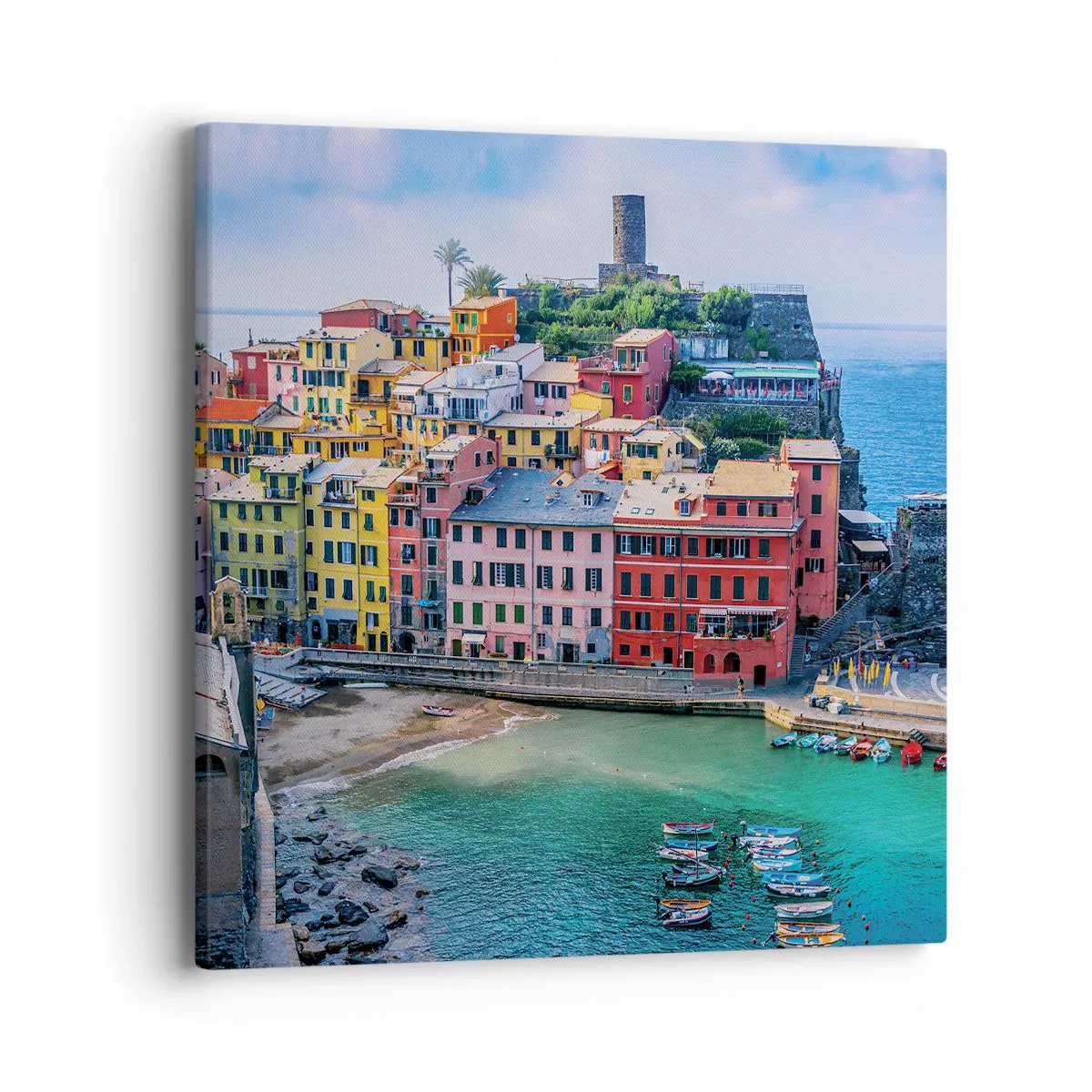 Canvastavla - Bild på duk - Magisk stad i Medelhavet - 40x40 cm