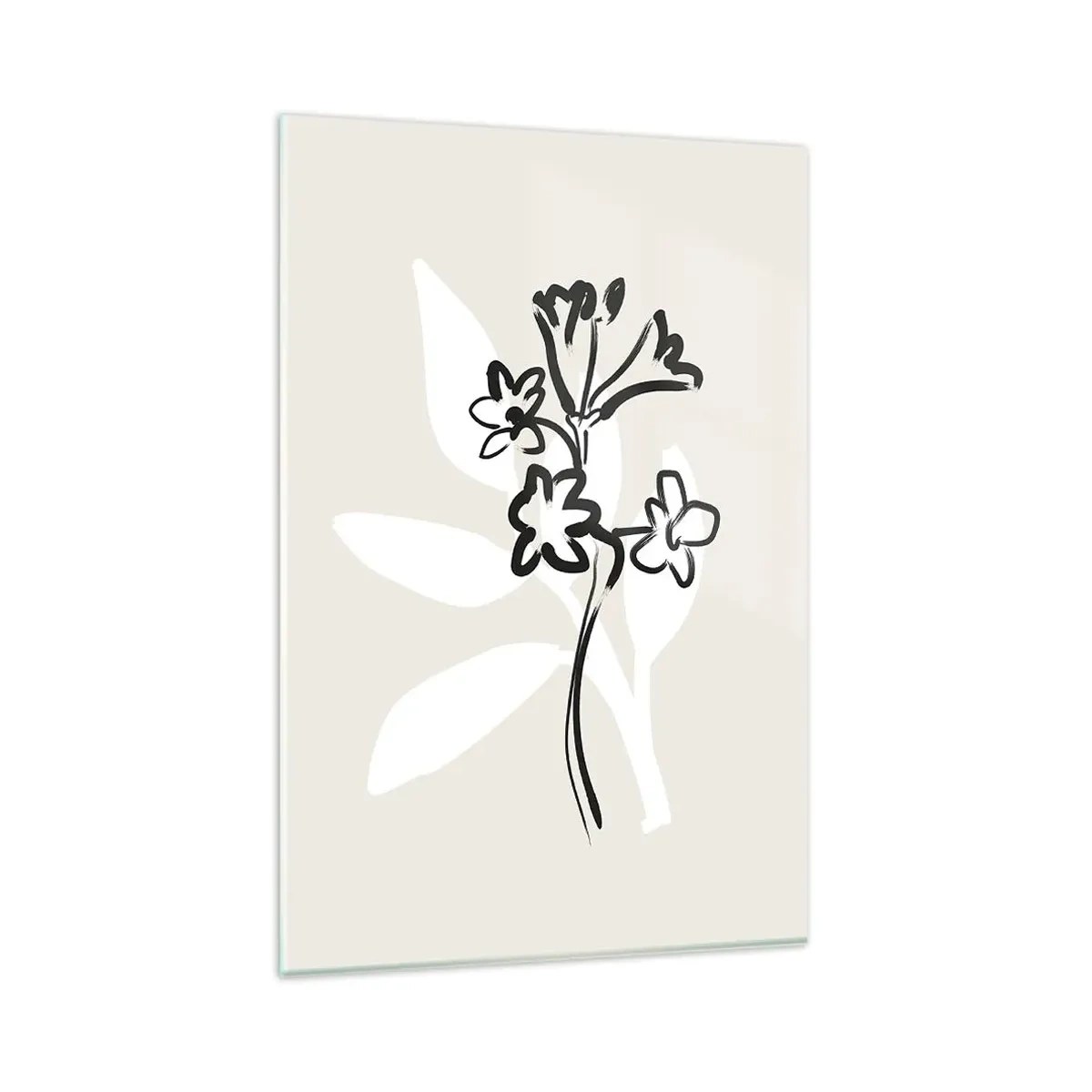 Glastavla - Bild på glas - Skiss till ett herbarium - 80x120 cm