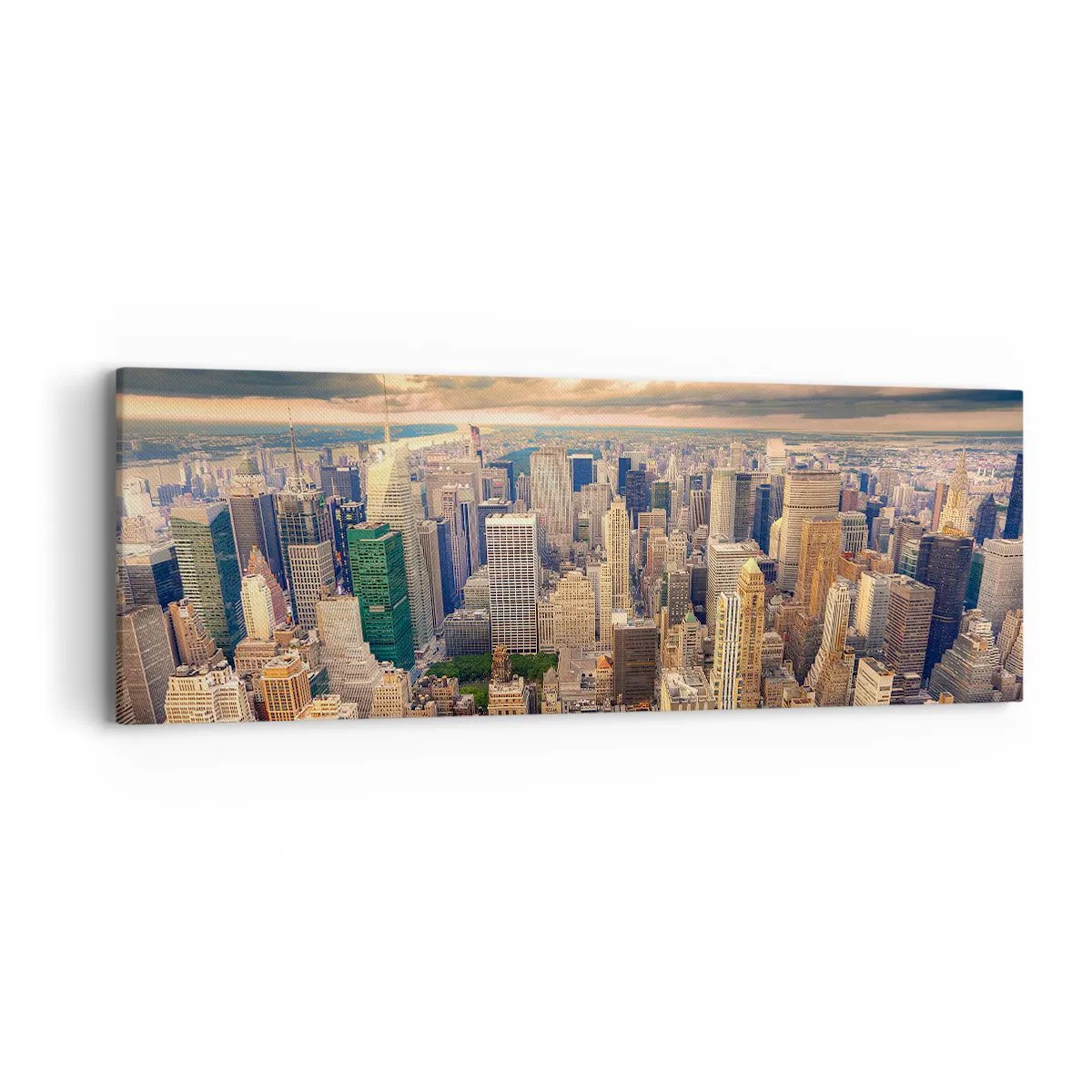 Canvastavla - Bild på duk - Förgylld metropolis - 90x30 cm