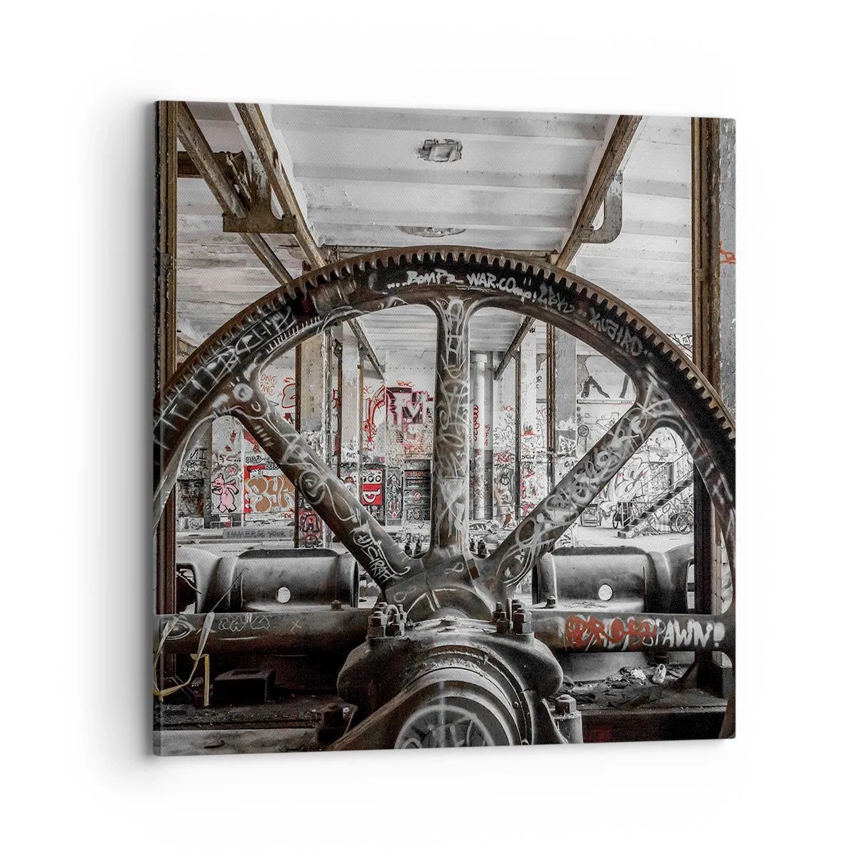 Canvastavla - Bild på duk - Fabrikens hemliga liv - 70x70 cm