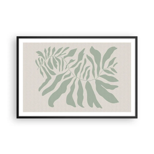 Affisch i svart ram - Smaragdgrön gren - 91x61 cm