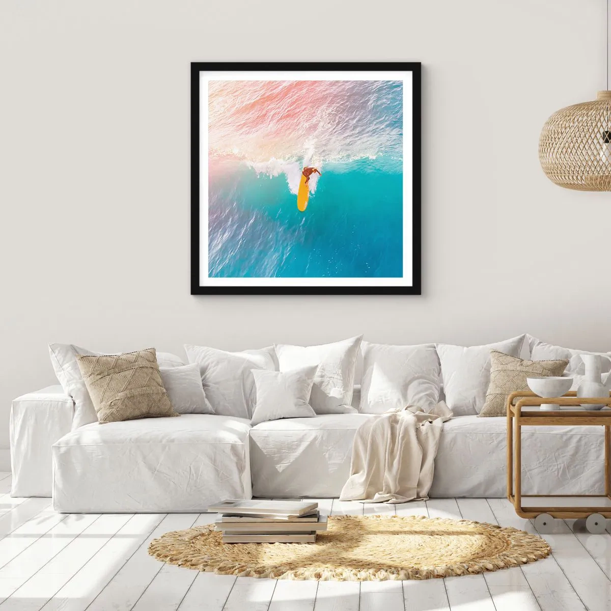 Affisch i svart ram - Havsryttare - 60x60 cm