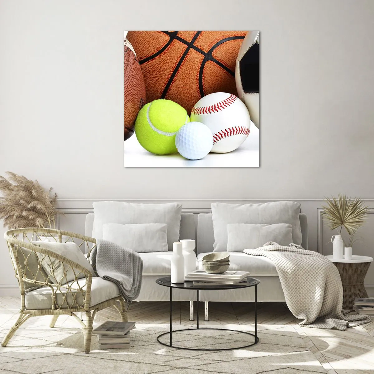 Glastavla - Bild på glas - Fotbollen förenar oss! - 50x50 cm