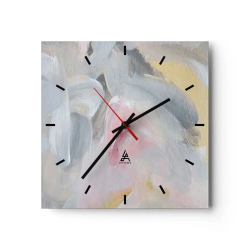 Väggklocka - Klocka på glas - I en pastellfärgad värld - 30x30 cm