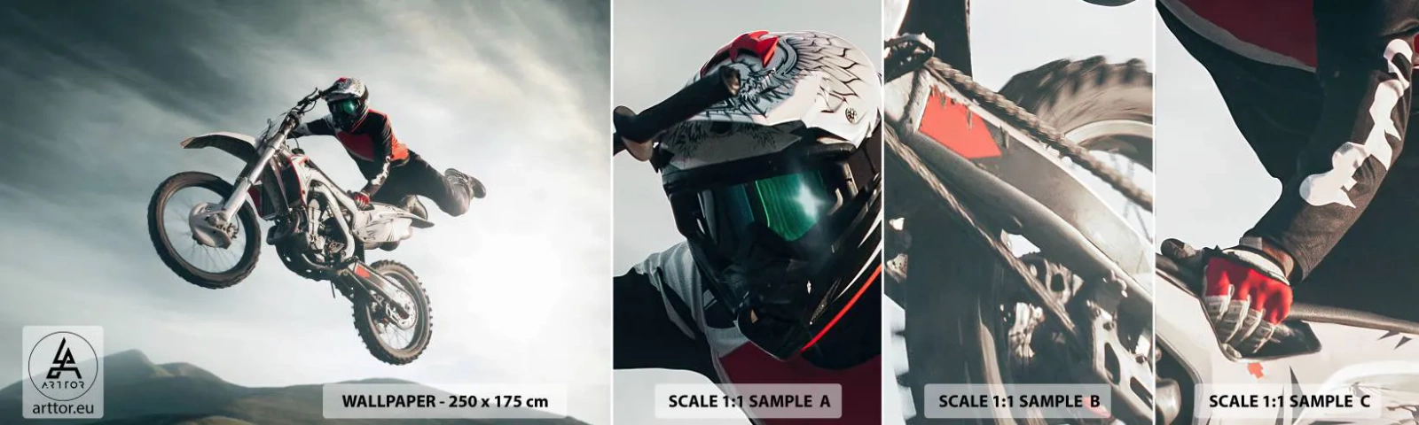 Fototapet Prov Standard Eco - No risk, no fun - Motocross, Motorcykel, Motorcyklist - 100x30 cm