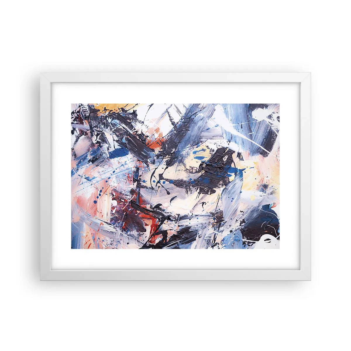 Affisch i vit ram - Abstraktionen galna dans - 40x30 cm