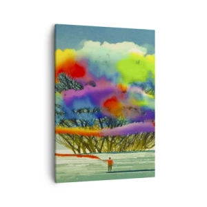 Canvastavla - Bild på duk - Liva upp världen - 50x70 cm