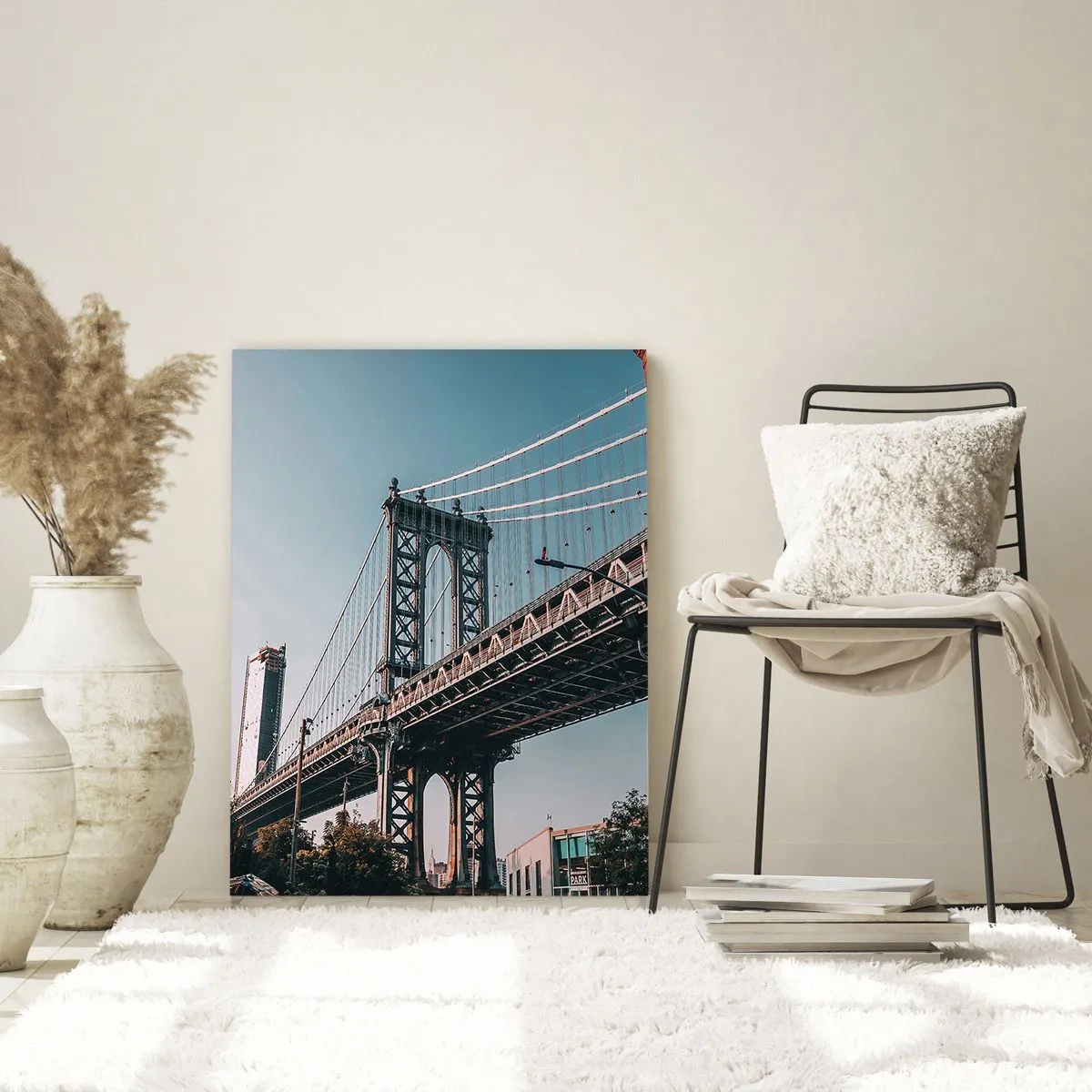 Glastavla - Bild på glas - Över stadens vågor - 80x120 cm