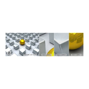 Provbit av fototapet Premium Canvas - Varför jag? Geometrisk komposition - Abstraktion, 3D, Grafik - 100x30 cm