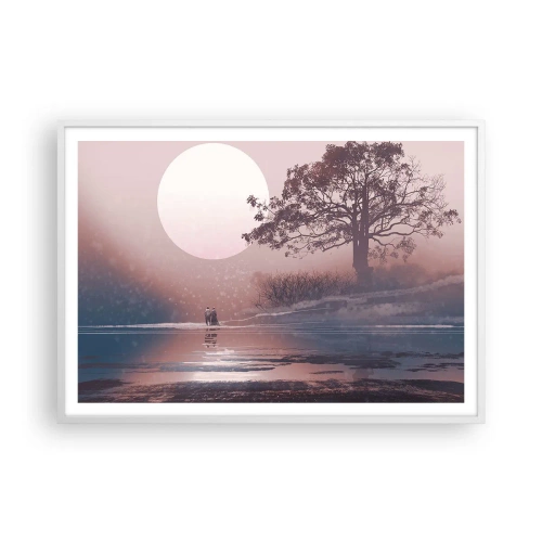 Affisch i vit ram - Nattens under - 100x70 cm