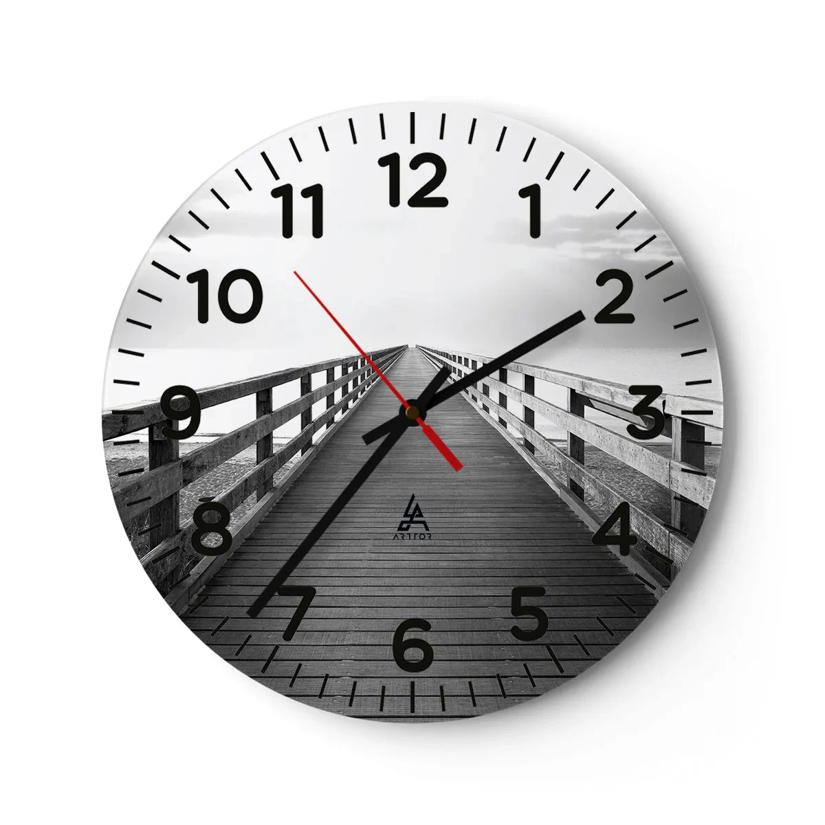 Väggklocka - Klocka på glas - Ut i det oändliga... - 30x30 cm