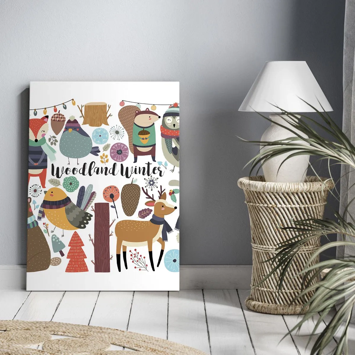 Canvastavla - Bild på duk - Sagojul i skogen - 55x100 cm