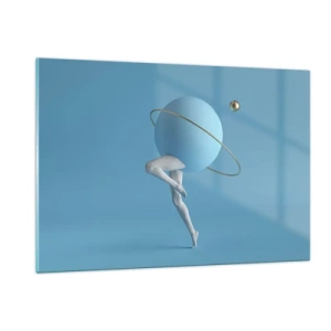 Glastavla - Bild på glas - Och planeterna blir galna - 120x80 cm