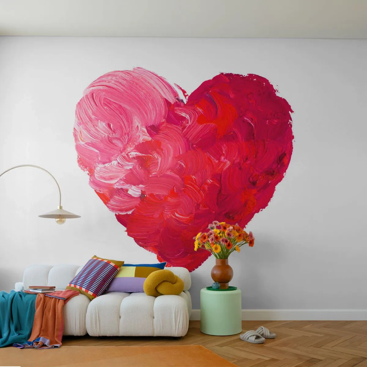 Fototapet Standard Eco - All you need is love - Abstraktion, Rött hjärta, Symbol för kärlek - 400x280 cm