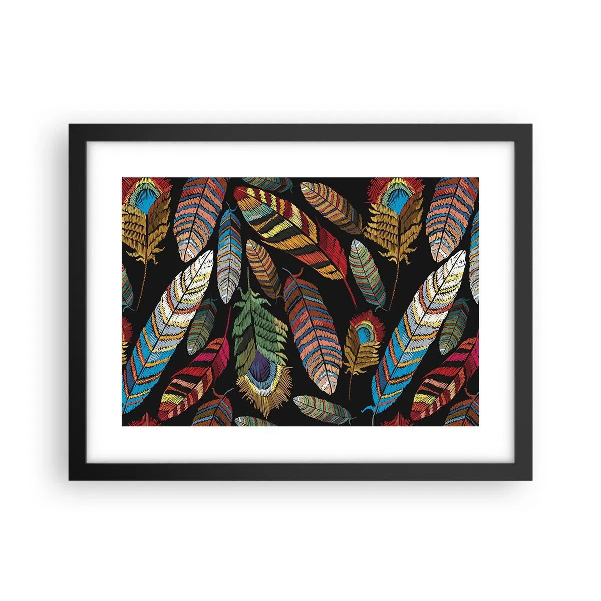 Affisch i svart ram - Fågelkarneval - 40x30 cm