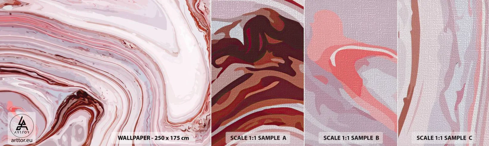 Provbit av fototapet Premium Canvas - Rakt fram, sedan neråt åt höger - Abstraktion, Bit, Modernt mönster - 100x30 cm