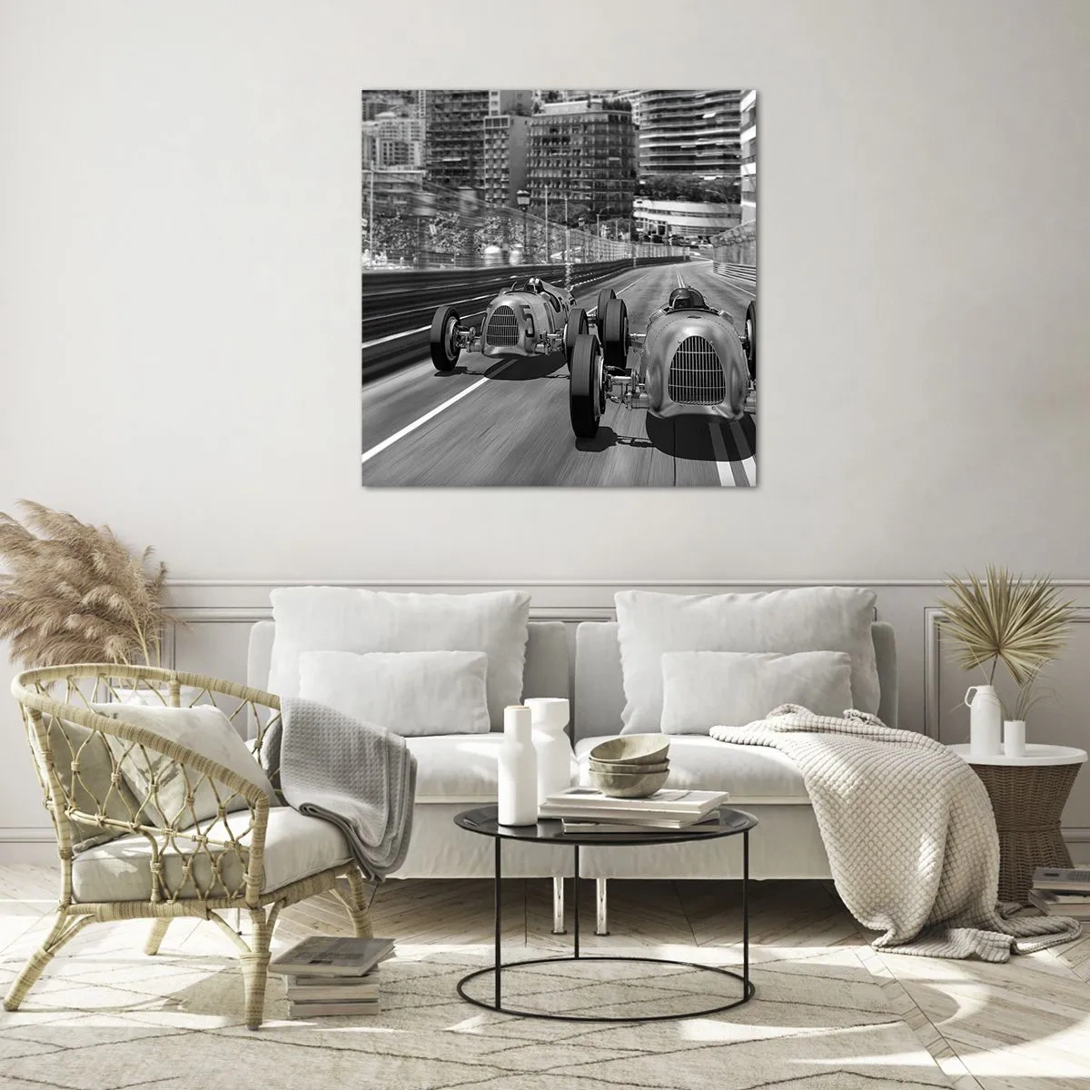 Glastavla - Bild på glas - För länge sedan i Monte Carlo - 50x50 cm