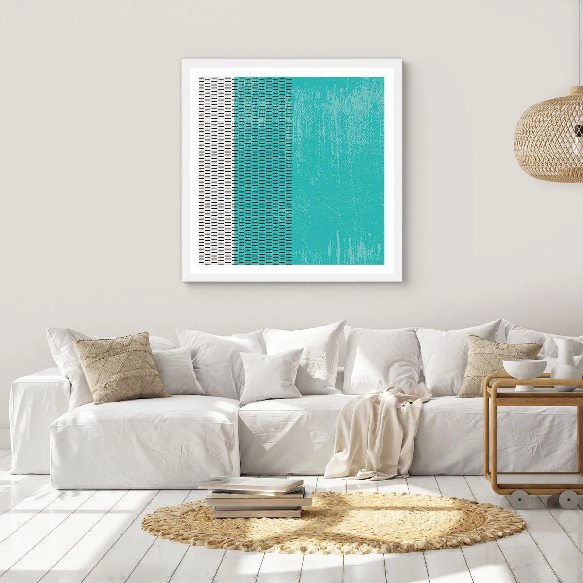 Affisch i vit ram - Balanserad komposition - 60x60 cm