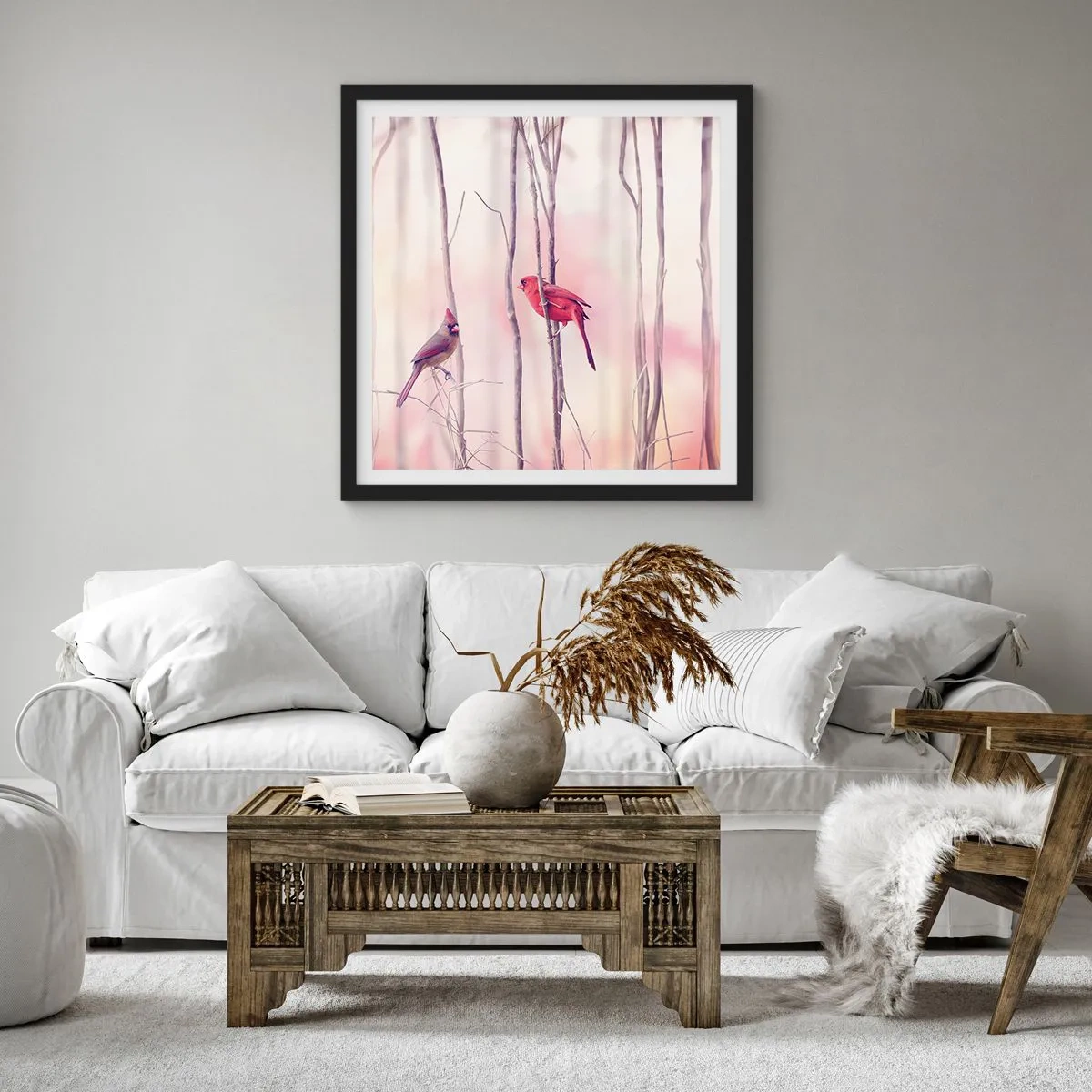 Affisch i svart ram - Rosa skogens saga - 30x30 cm