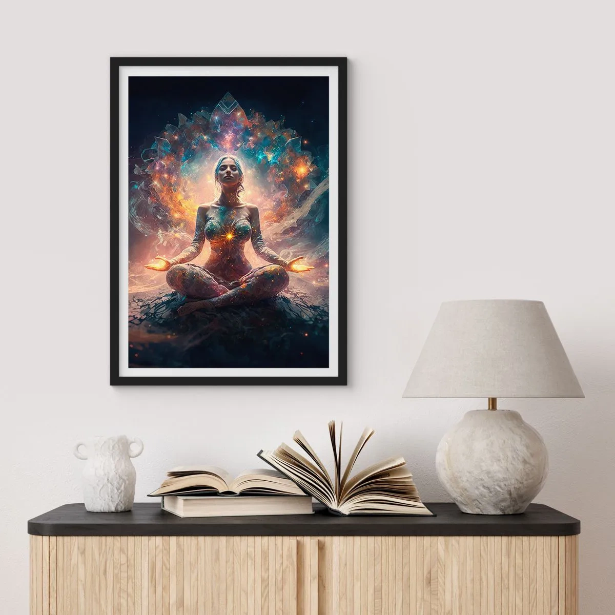 Affisch i svart ram - Flöde av god energi - 61x91 cm