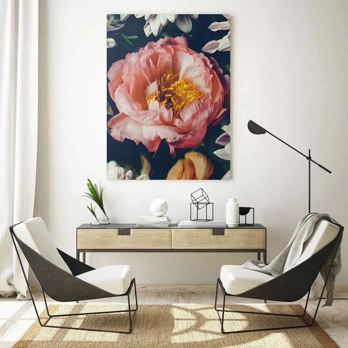 Glastavla - Bild på glas - Med barockprakt - 50x70 cm