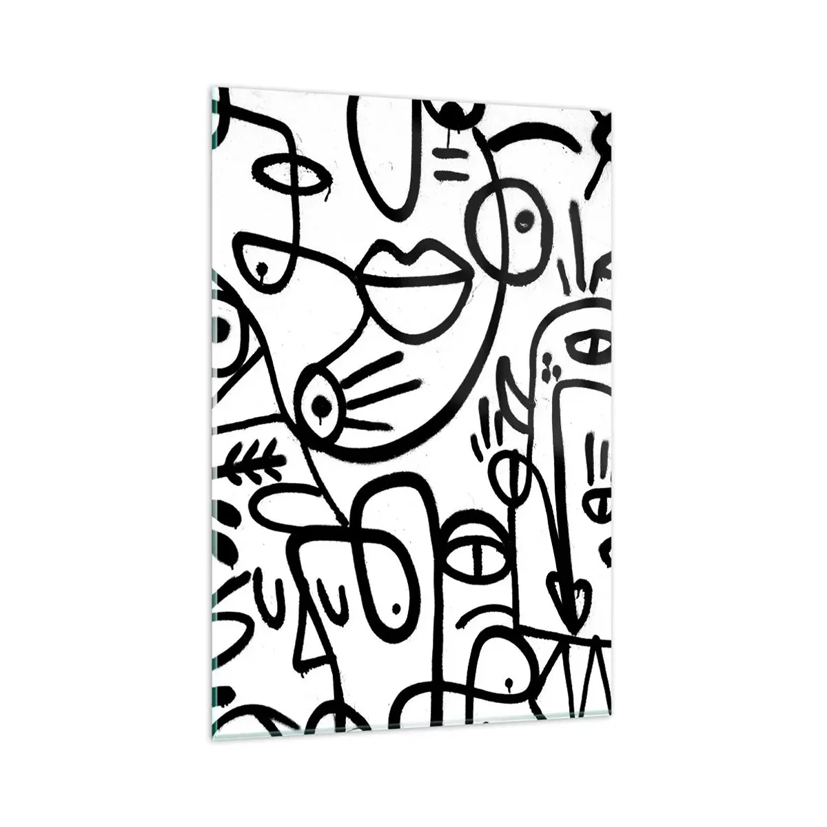 Glastavla - Bild på glas - Ansikten och hägringar - 80x120 cm