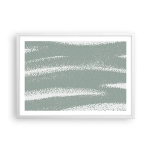 Affisch i vit ram - Abstraktion i vinterstämning - 70x50 cm