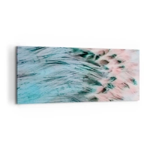 Canvastavla - Bild på duk - Safir-rosa dun - 100x40 cm