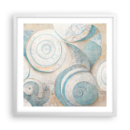Affisch i vit ram - Vad döljer musslan? - 50x50 cm