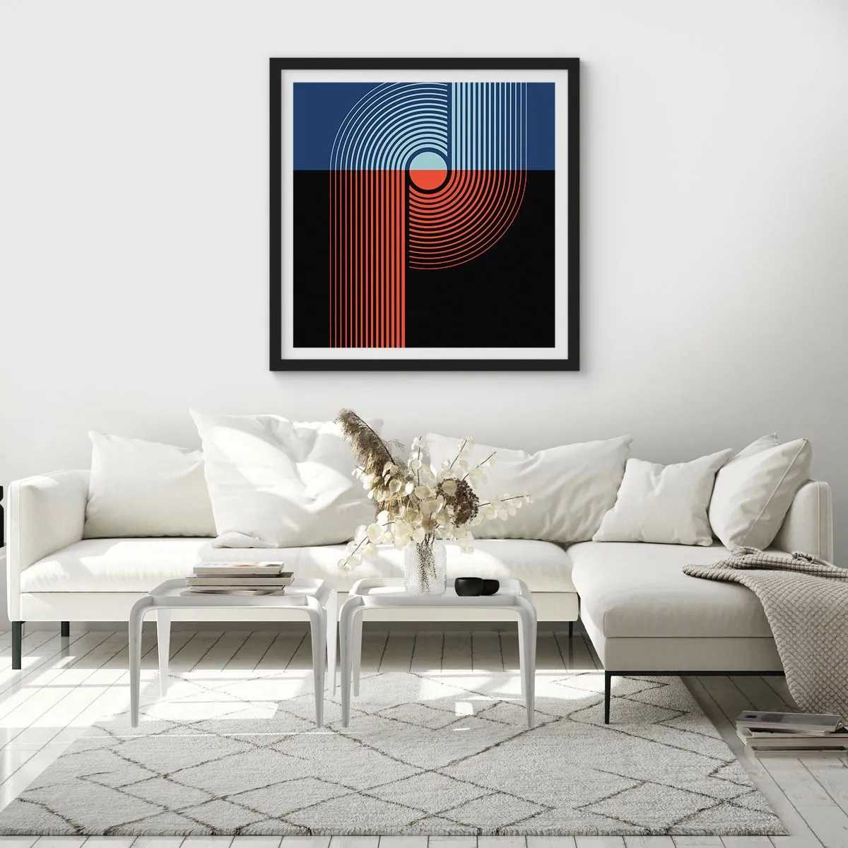 Affisch i svart ram - I en geometrisk kläm - 30x30 cm