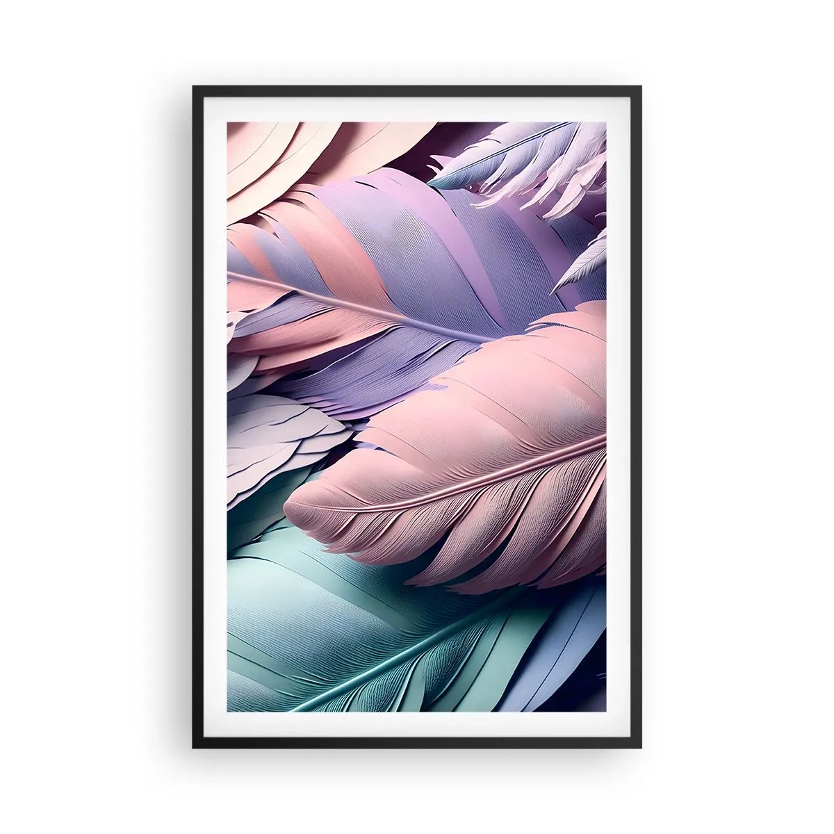 Affisch i svart ram - Fågelstil - 61x91 cm