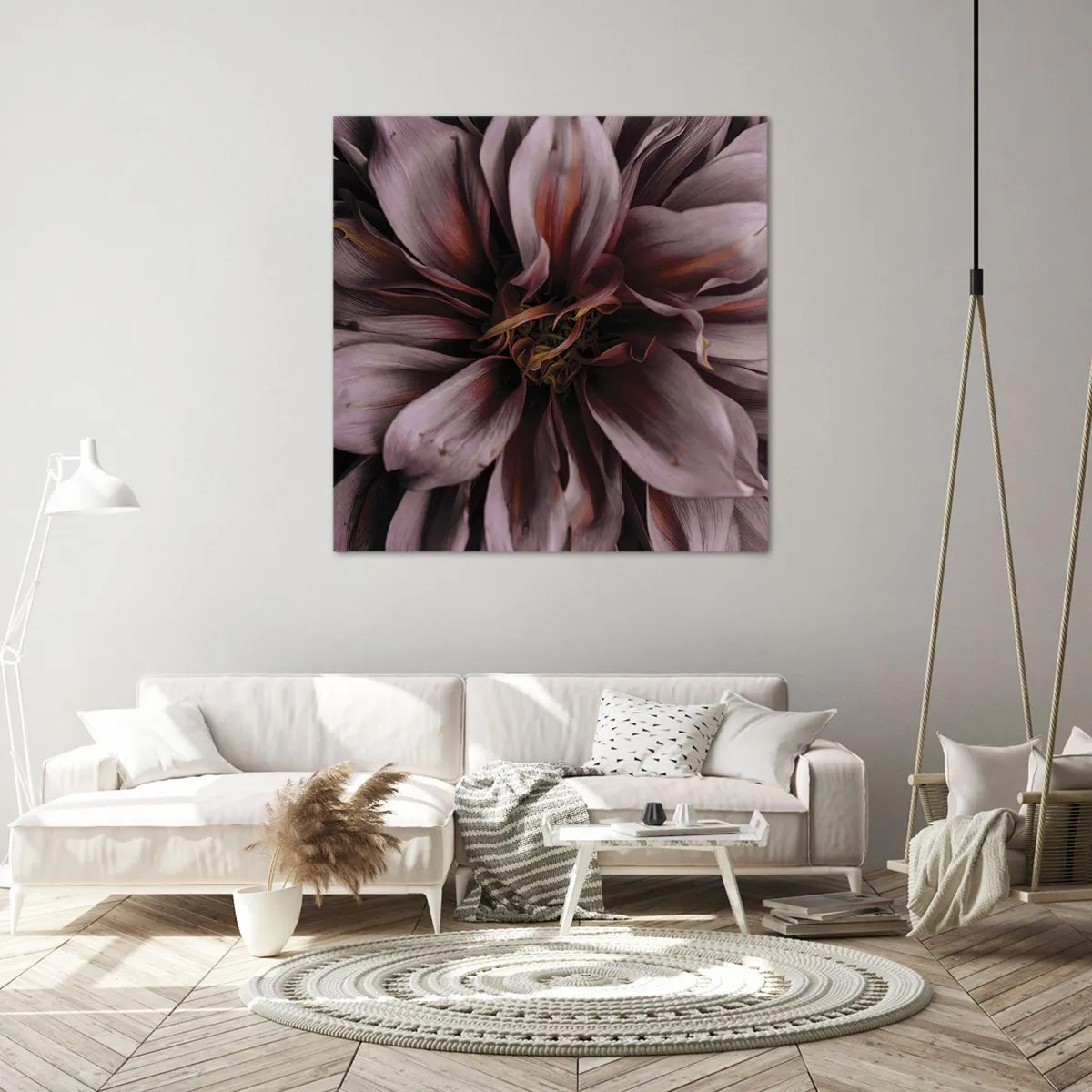 Canvastavla - Bild på duk - Blommigt hjärta - 60x60 cm