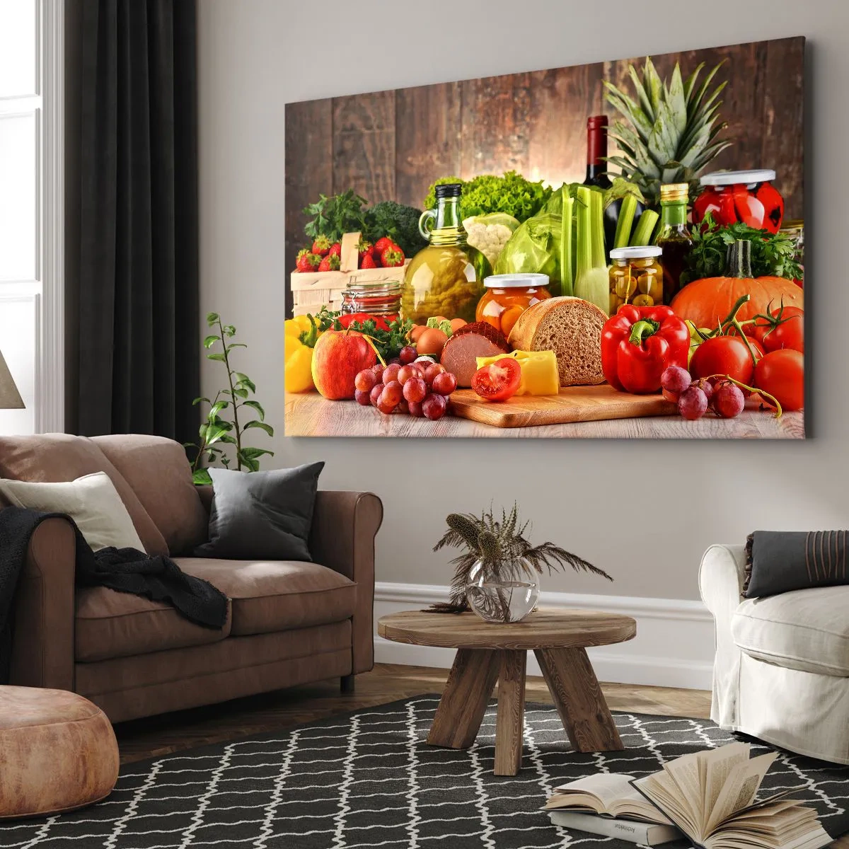 Canvastavla - Bild på duk - Rökt, ugnstekt, marinerad - 120x80 cm