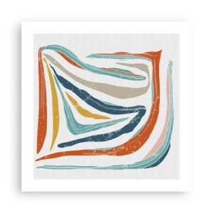 Affisch - Vänligt leende abstraktion - 50x50 cm