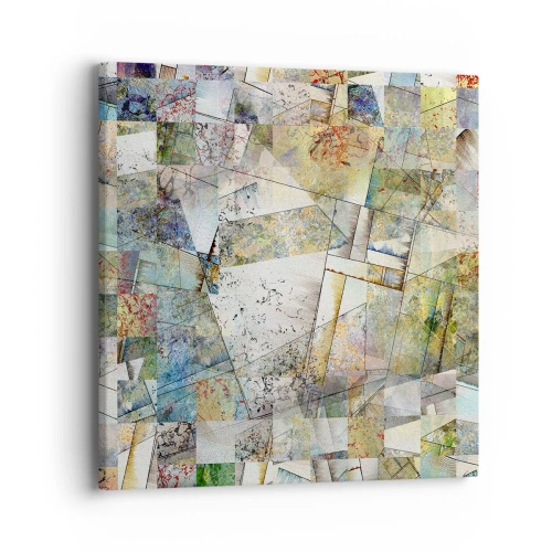 Canvastavla - Bild på duk - Geometrisk omblandning - 40x40 cm