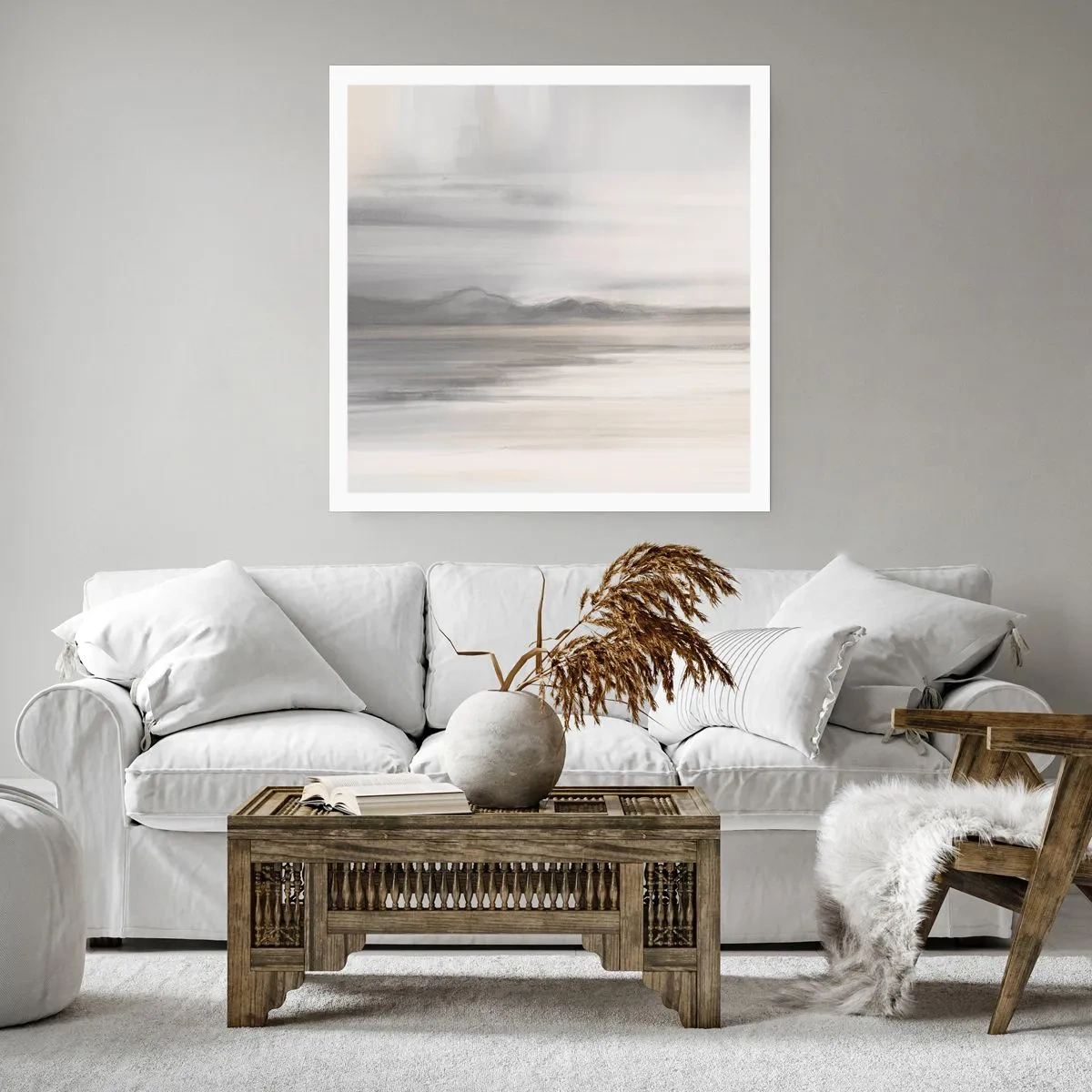 Affisch - En eftertänksam bakgrund - 60x60 cm