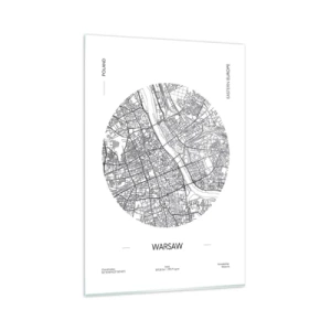 Glastavla - Bild på glas - Warszawas anatomi - 80x120 cm