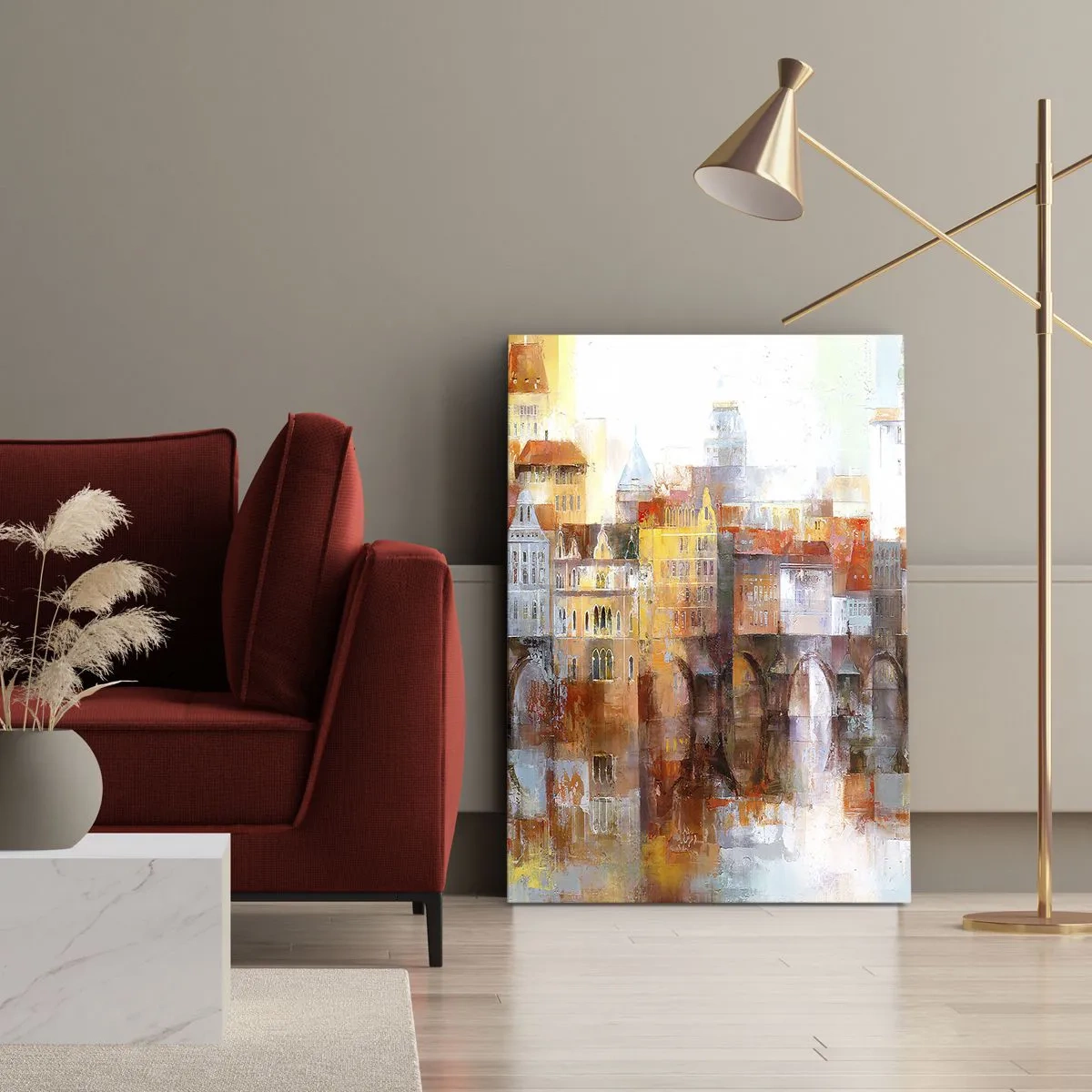 Canvastavla - Bild på duk - Vackert under bron - 50x70 cm