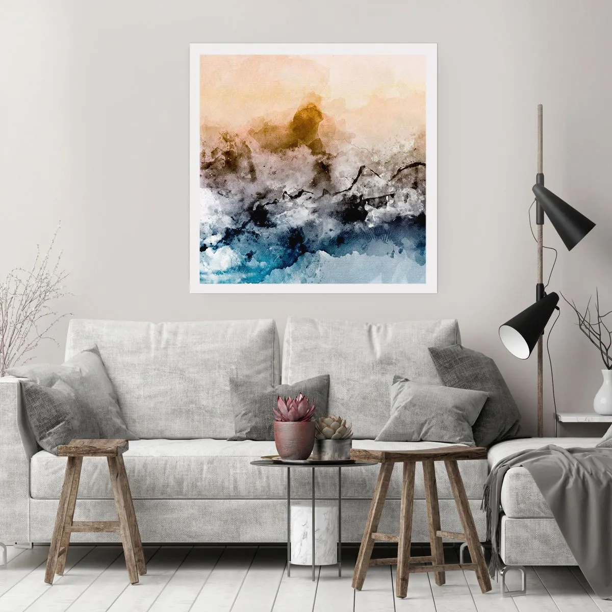 Affisch - Dränkta i dimman - 60x60 cm