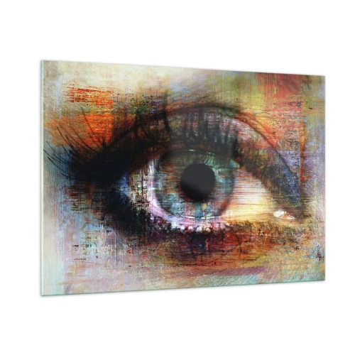 Glastavla - Bild på glas - Man kan titta in i själen - 100x70 cm